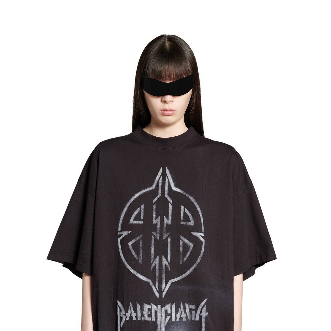 Balenciaga o1la1rc1a0925 Dup / Metal BB Stencil T-Shirt Small Fit Black Size M / US 6-8 / IT 42-44 - 6 Thumbnail