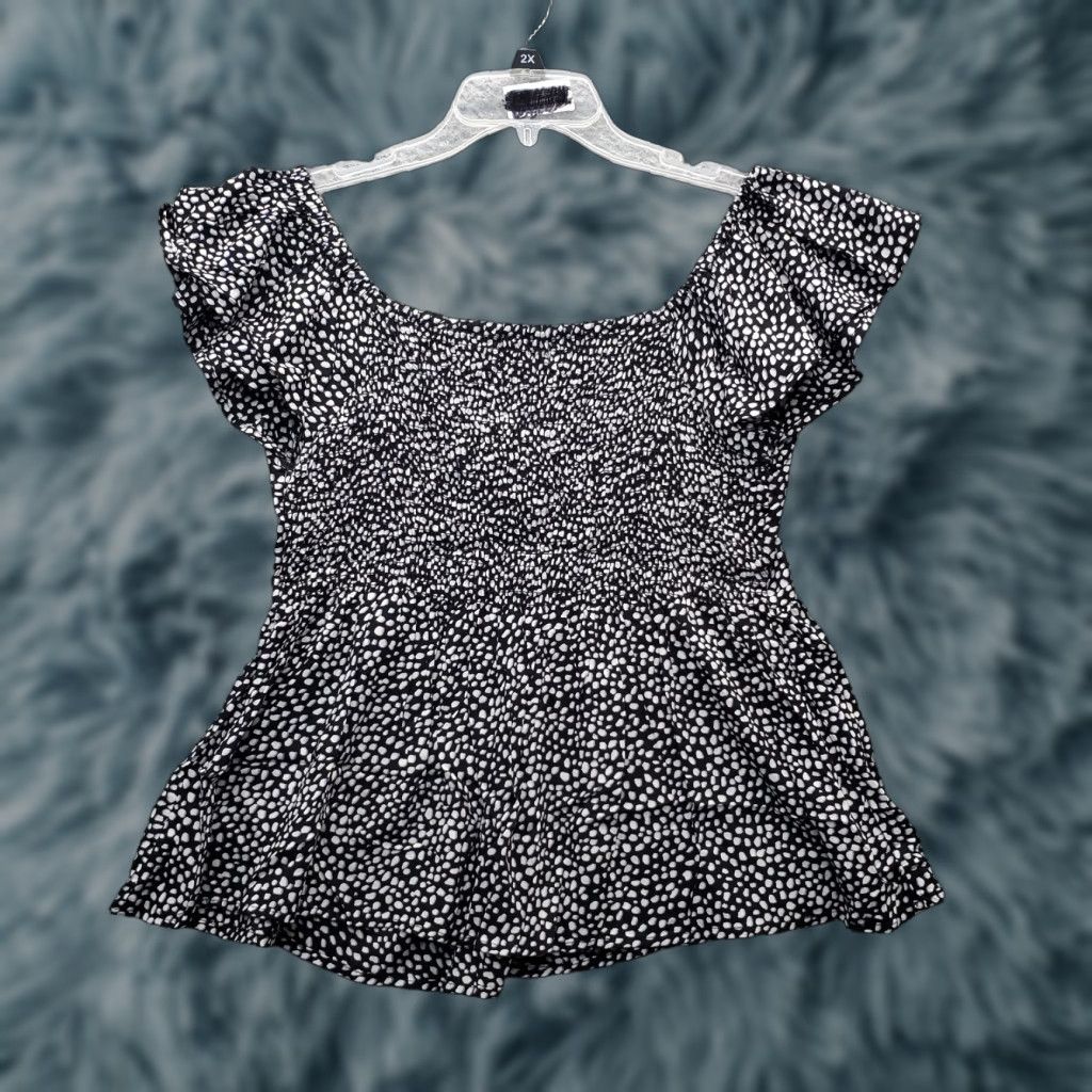 Vintage Japna Blouse Womens M Polka Dot Rayon Cap Sleeve Top Size M / US 6-8 / IT 42-44 - 1 Thumbnail