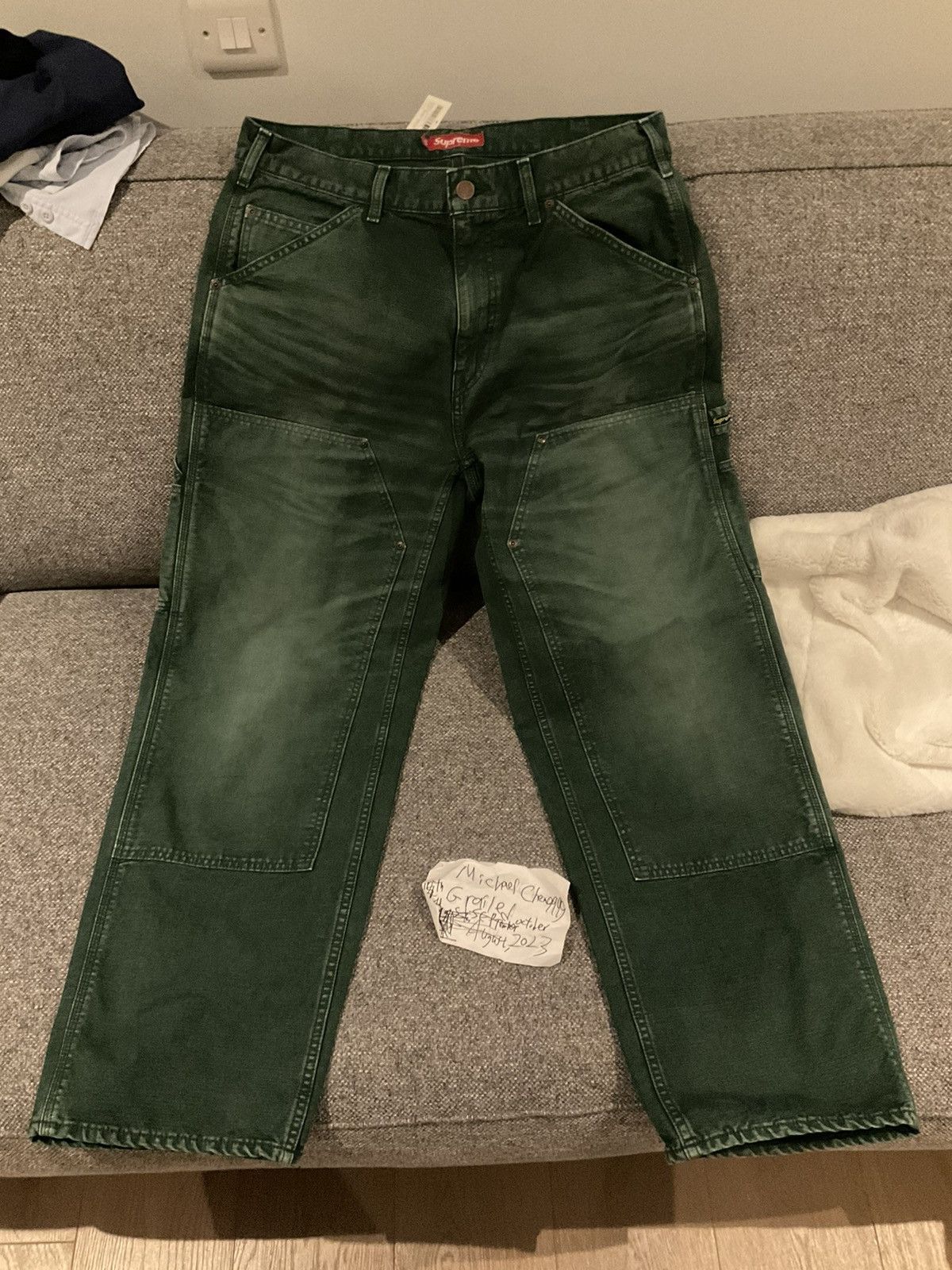 Supreme Supreme SS25 Worn Double Knee Painter Pant Green | Grailed