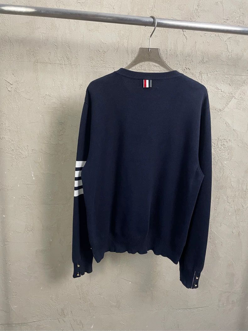 Thom Browne Thom Browne Gold round neck knit sweater Size US M / EU 48-50 / 2 - 2 Thumbnail
