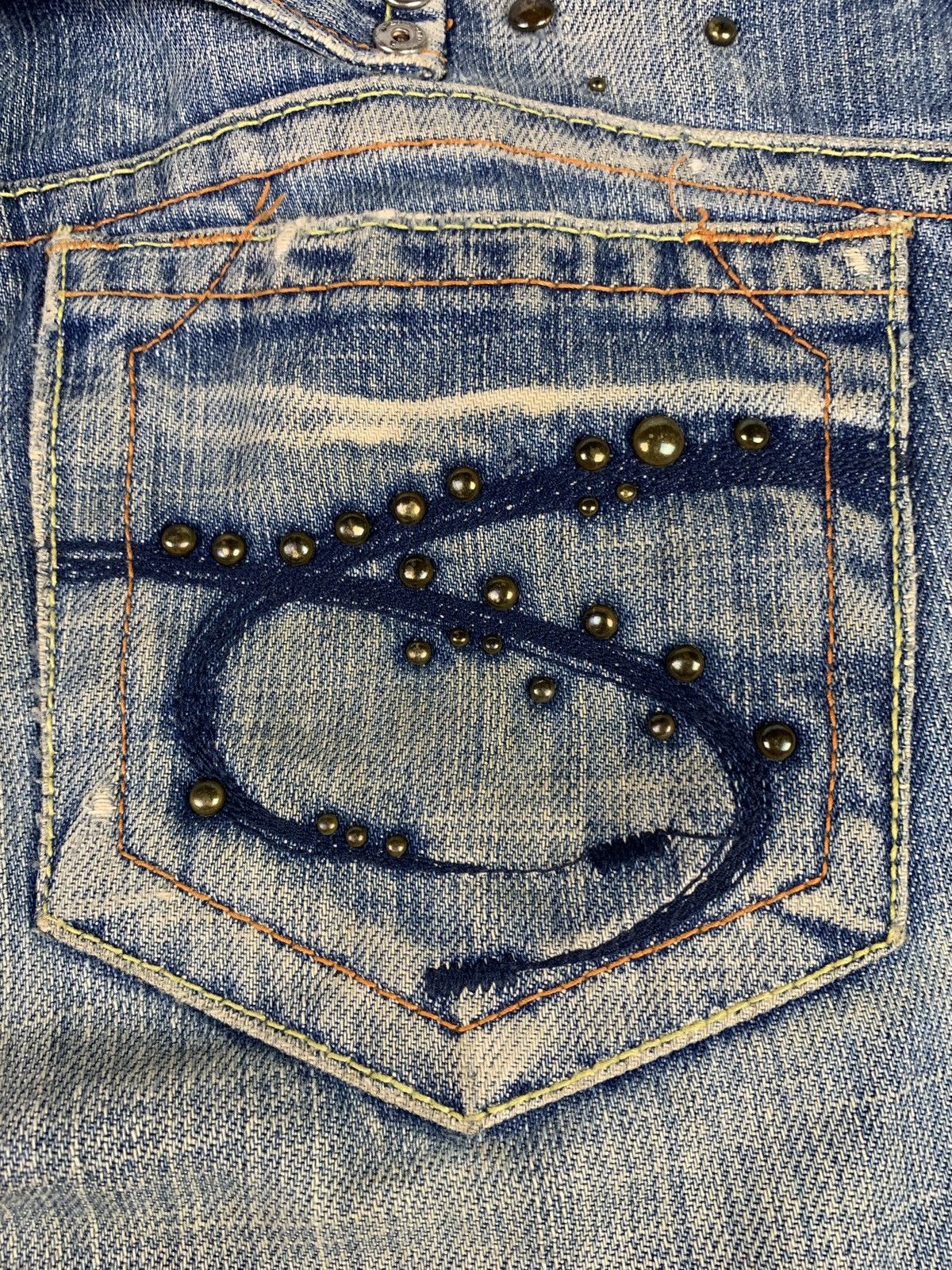 Japanese Brand 2000s Red Pepper Japan Low Rise Studded BaggyJeans Pants Size 30" / US 8 / IT 44 - 13 Thumbnail
