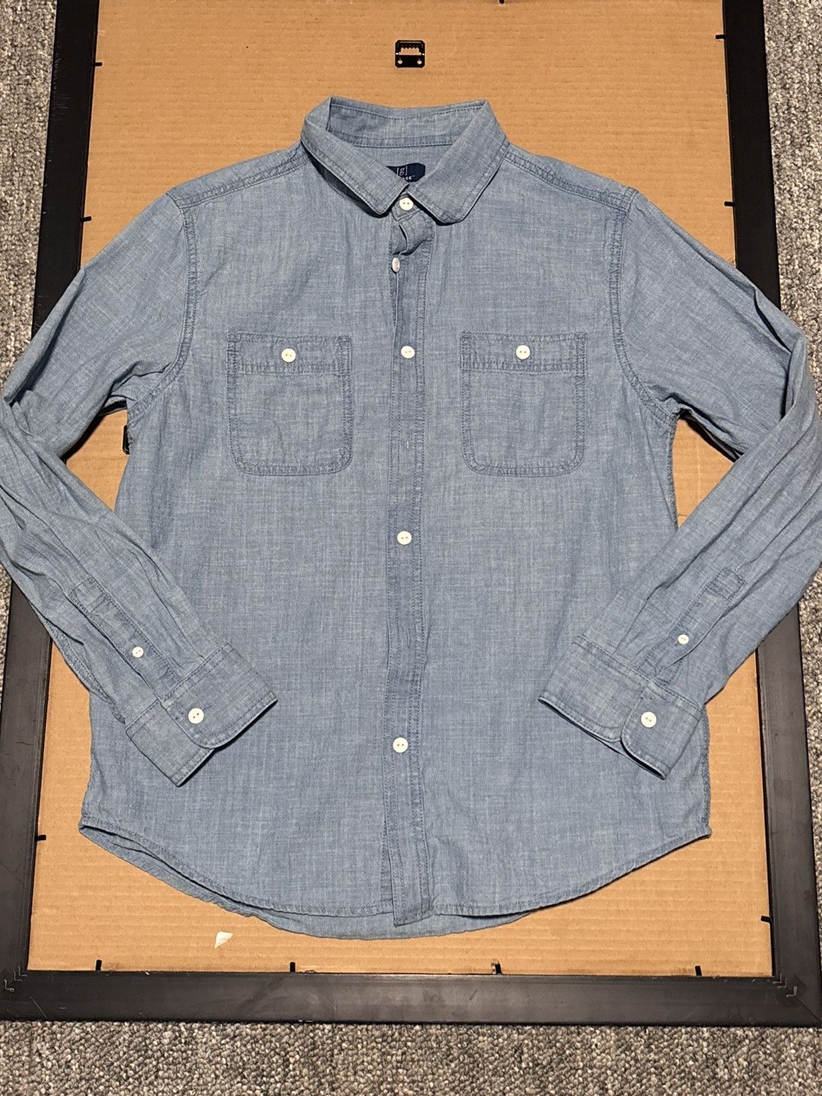 George Denim Shirt Men’s L Blue Long Sleeve Button Up Pocket George Size US L / EU 52-54 / 3 - 1 Thumbnail