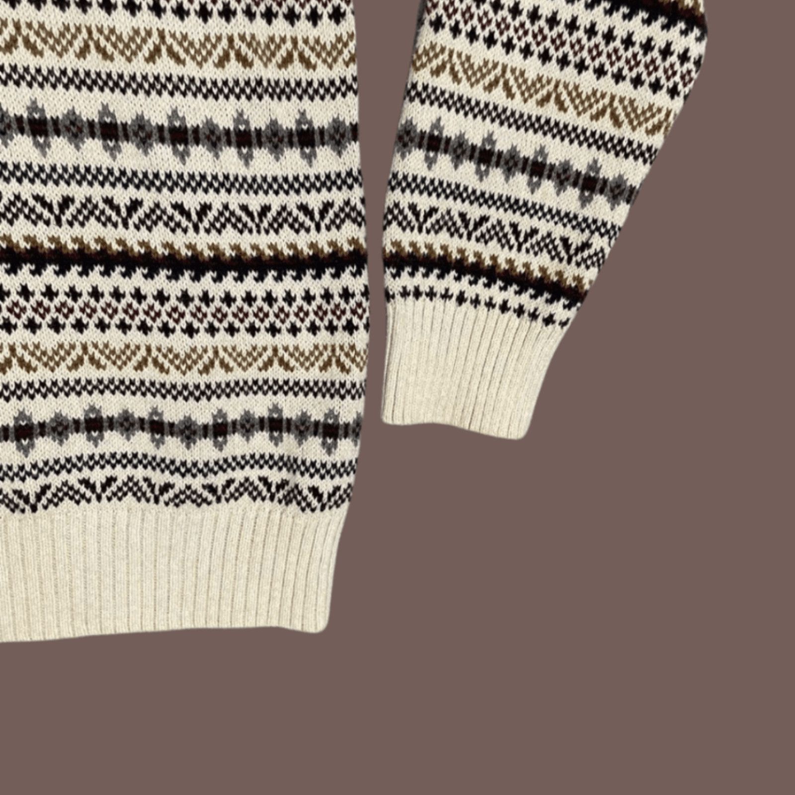 Croft & Barrow VTG Fair Isle Sweater Croft & Barrow Cream Grandpacore Size US L / EU 52-54 / 3 - 3 Thumbnail