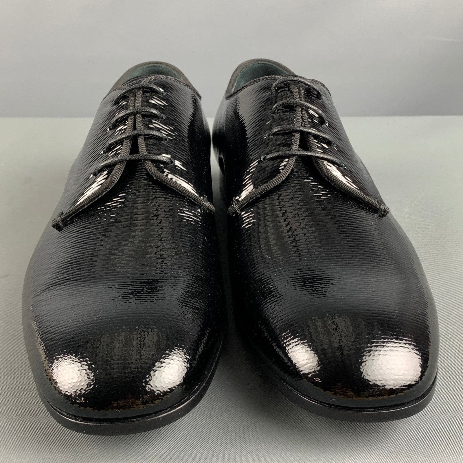 Giorgio Armani GIORGIO ARMANI Black Solid Leather Lace Up Lace Up Shoes Size US 6 / EU 39 - 4 Thumbnail