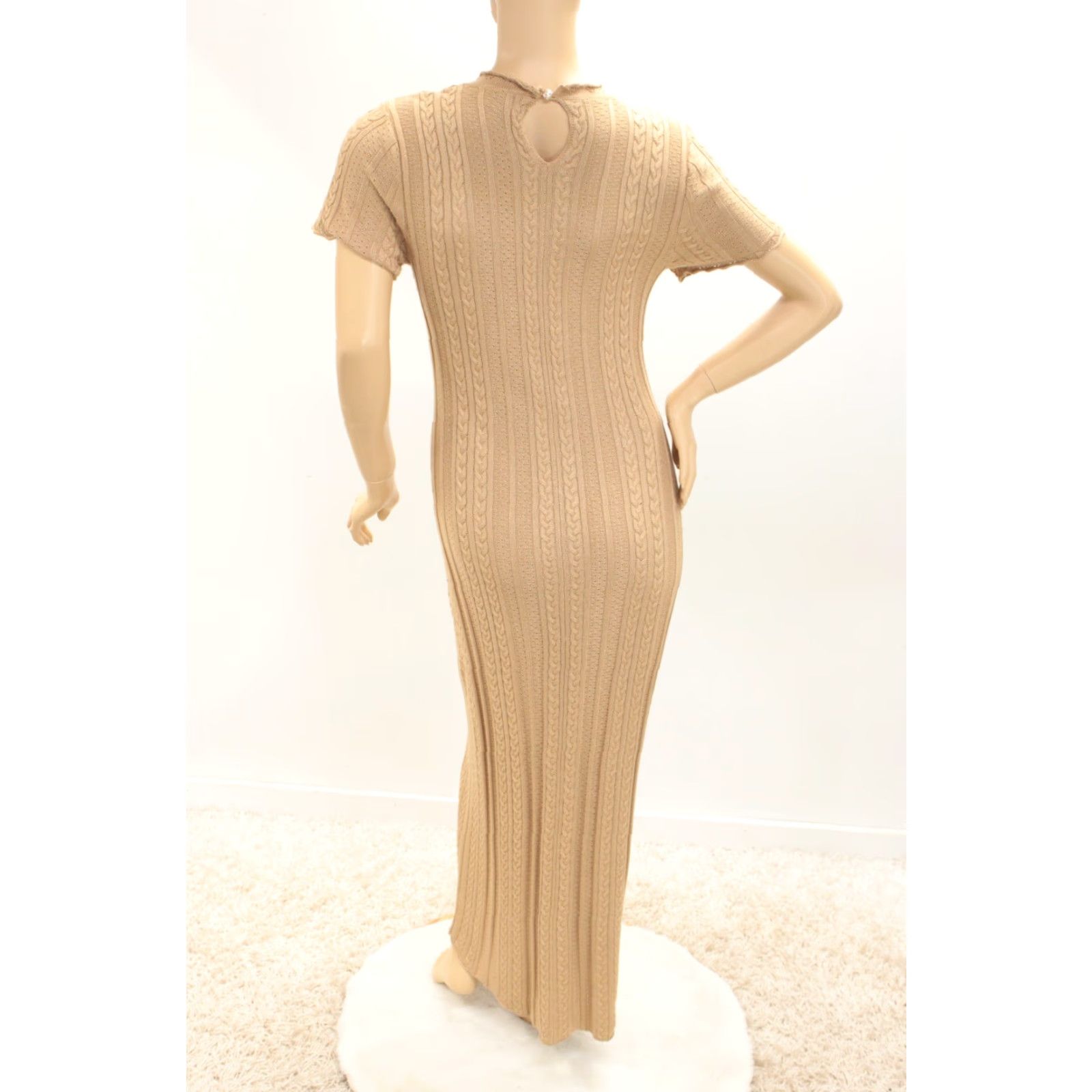 Show Me Your MuMu Show Me Your Mumu Maxi Sweater Dress Women's L Gold Cable knit Sparkly Party Dress Size L / US 10 / IT 46 - 4 Thumbnail
