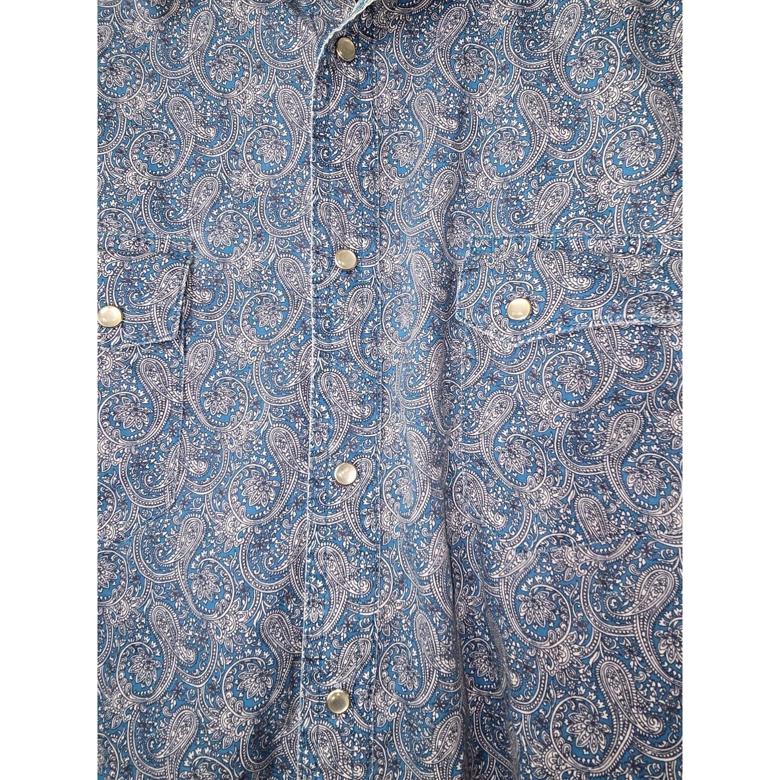Wrangler Wrangler Wrancher Mens Pearl Snap Paisley XXL 26"Pit To Pit Size US XXL / EU 58 / 5 - 2 Thumbnail