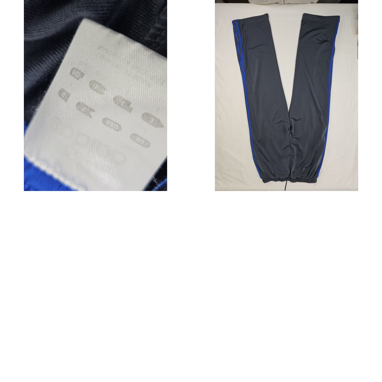 Adidas adidas Fleece Track Athletic Pants Men L 31x31 Gray Blue Straight Leg Zip Cuff Size US 33 - 8 Thumbnail