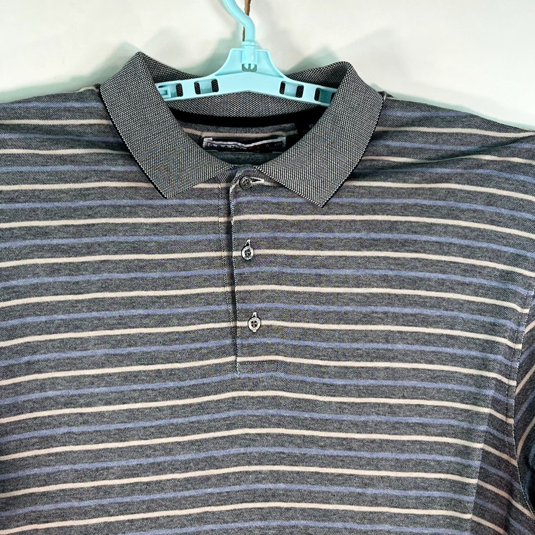 Vintage Grand Slam Mens Striped Cotton Mercerized Dry Knit Dynamics Gray Polo T Shirt XL Size US XL / EU 56 / 4 - 3 Thumbnail