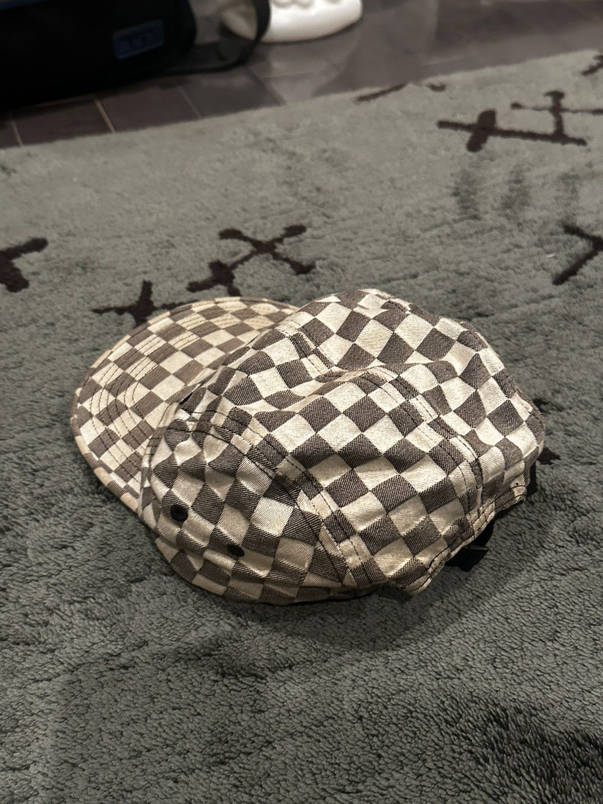 Supreme SS18 Supreme Checkerboard Box Logo Adjustable Hat Size ONE SIZE - 3 Thumbnail