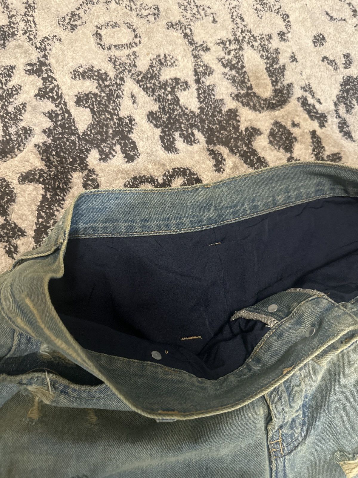 Japanese Brand Custom Ripped Layered Distressed Denim Pants Size US 34 / EU 50 - 5 Thumbnail