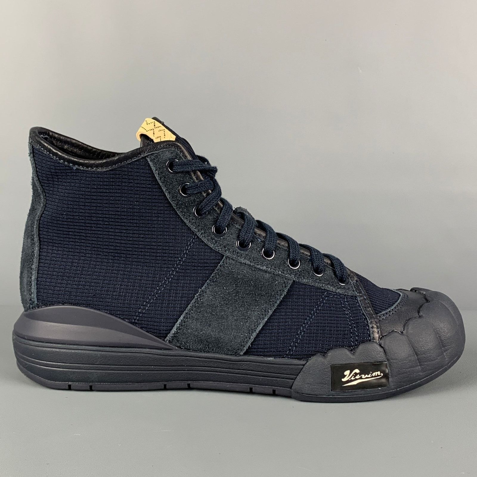 Visvim VISVIM 10.5 Navy Mixed Material Lanier High-Top Sneakers Size US 10.5 / EU 43-44 - 1 Thumbnail