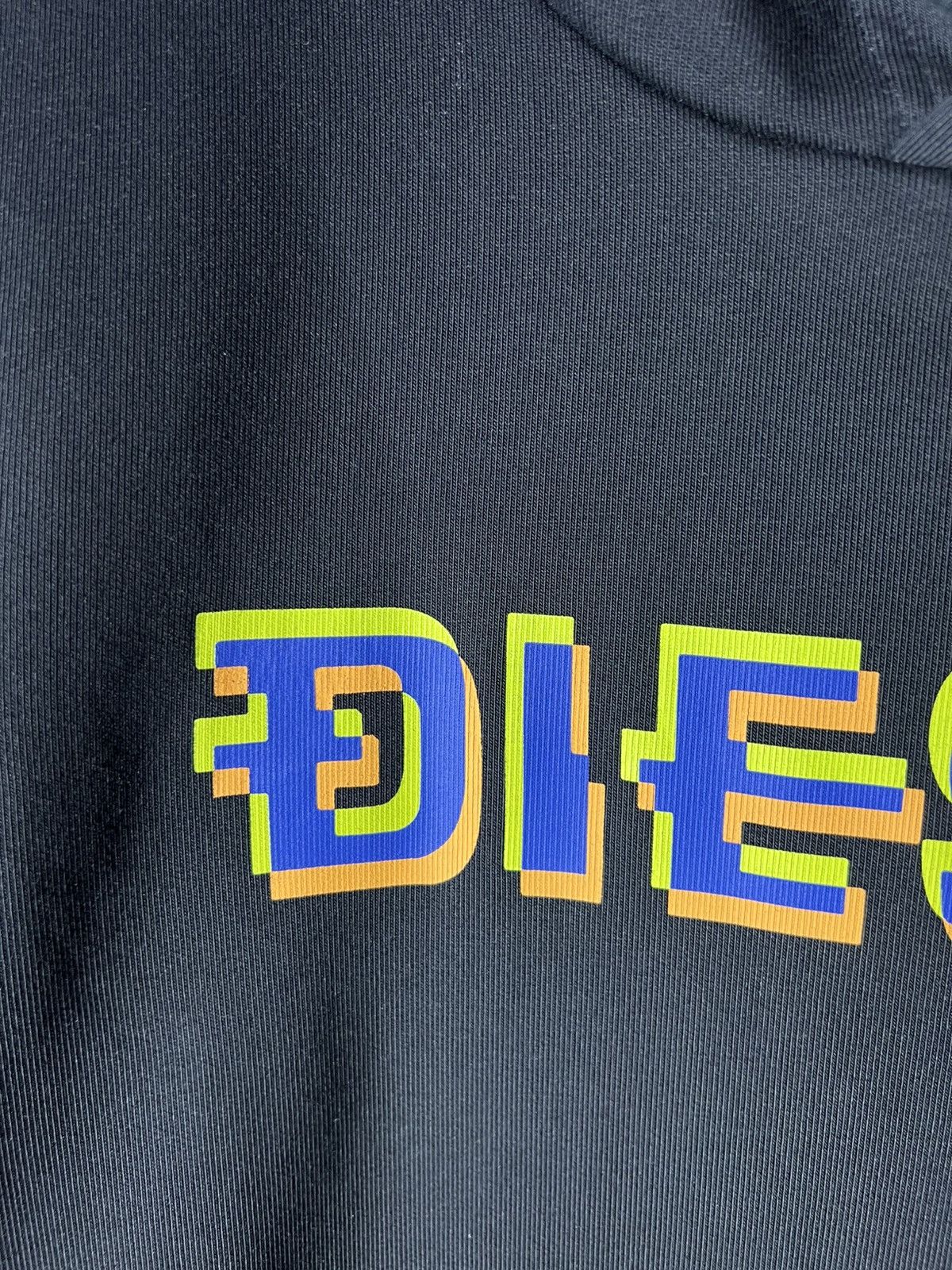 DIESEL Pixel Logo Hoodie – Black with Retro Tech Print 🖤🟨🟪
