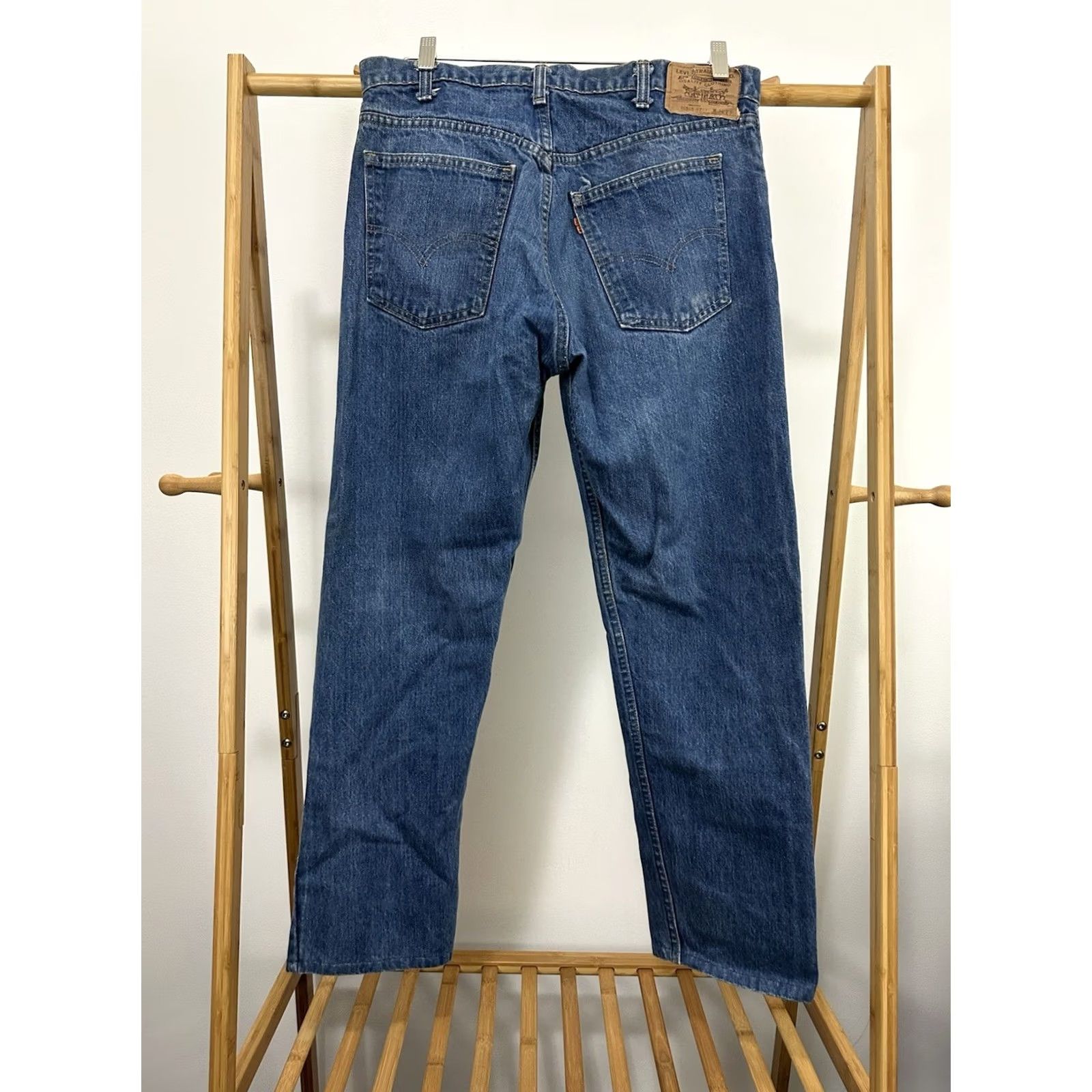 Levi's VTG 80s Levi's 20505 0217 Orange Tab Blue Denim Jeans 32x28 USA Mens Jeans Straight Men 32 Orange Denim Jeans Size US 32 / EU 48 - 2 Thumbnail