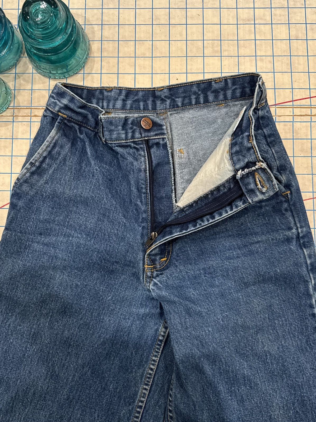 Vintage Vintage Seafarer 70’s Flair Wide Leg Jeans tagged 29 Blue Size US 29 - 7 Thumbnail