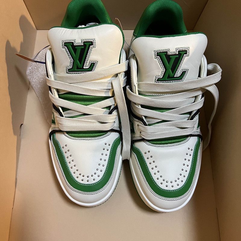 Louis Vuitton Louis Vuitton Green Trainer Low Top Sneakers -2508 Size US 7.5 / EU 40-41 - 2 Thumbnail