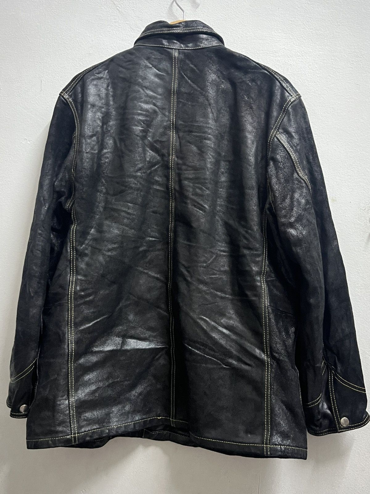 Vintage KEMPEL 🇩🇪 Button up leather jacket saiz 46 Size US XL / EU 56 / 4 - 3 Thumbnail