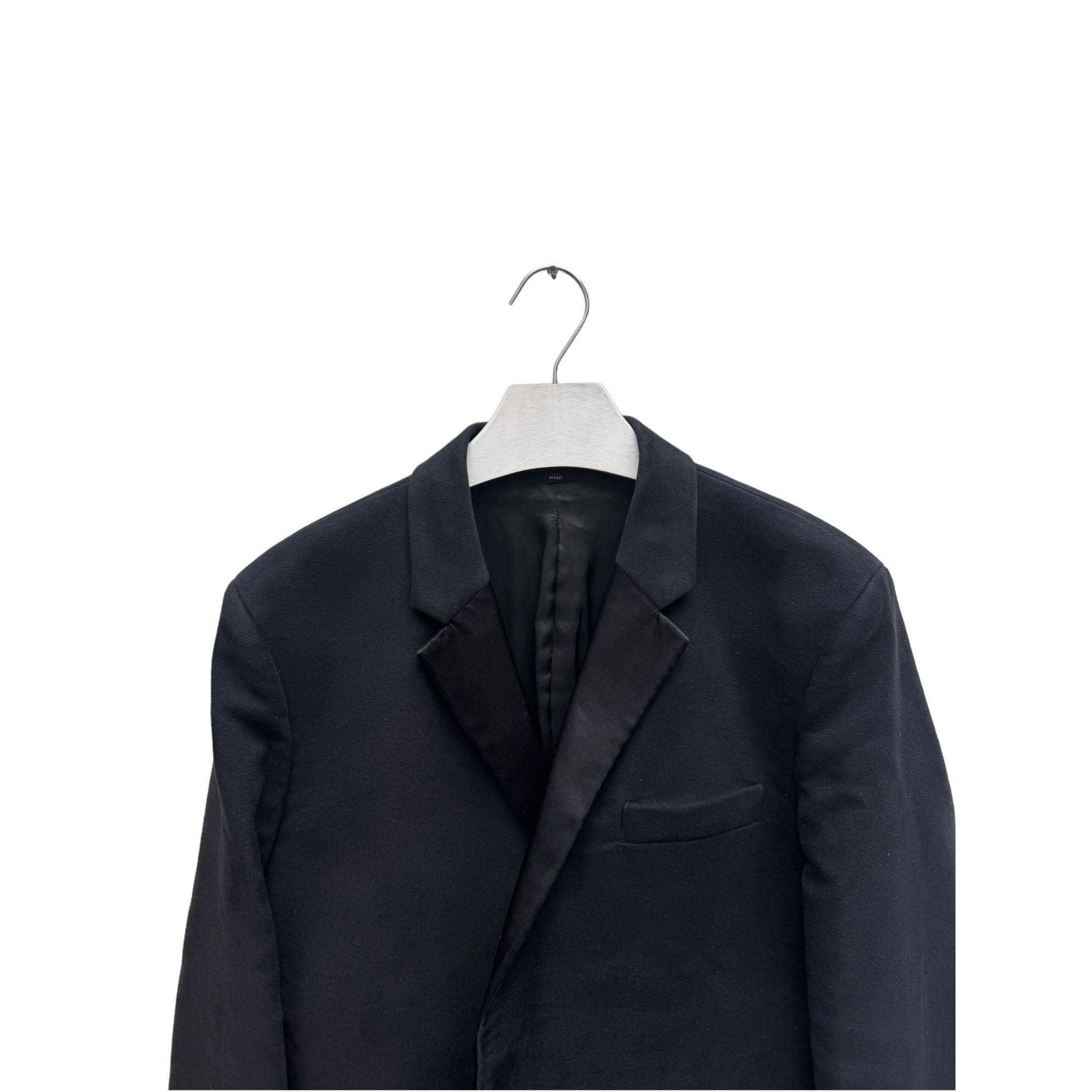 Helmut Lang Vintage Black Tuxedo Moleskin Cotton Coat Size US M / EU 48-50 / 2 - 2 Thumbnail