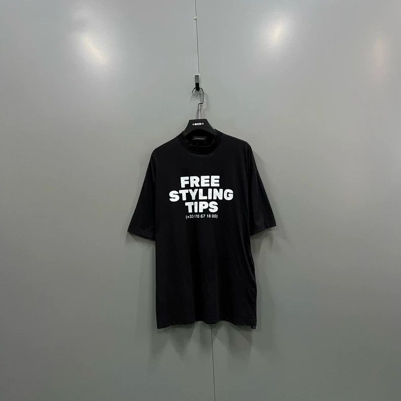 Balenciaga Balenciaga Black Letter Print T-shirt Size US XXS / EU 40 - 1 Thumbnail