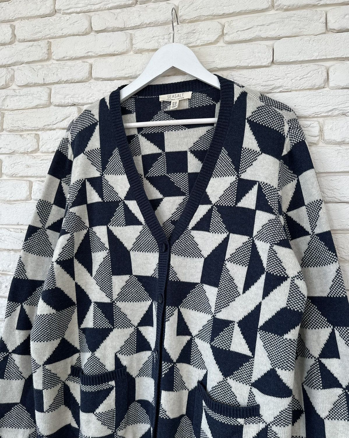 Designer Seasalt Organic Cotton Cardigan Sweater Jumper US 16 Size XXL / US 16-18 / IT 52-54 - 3 Thumbnail