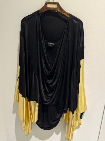 Tom Ford o1w1db10225 ABJ692 Mini Dress in Black Gold Size M / US 6-8 / IT 42-44 - 1 Preview