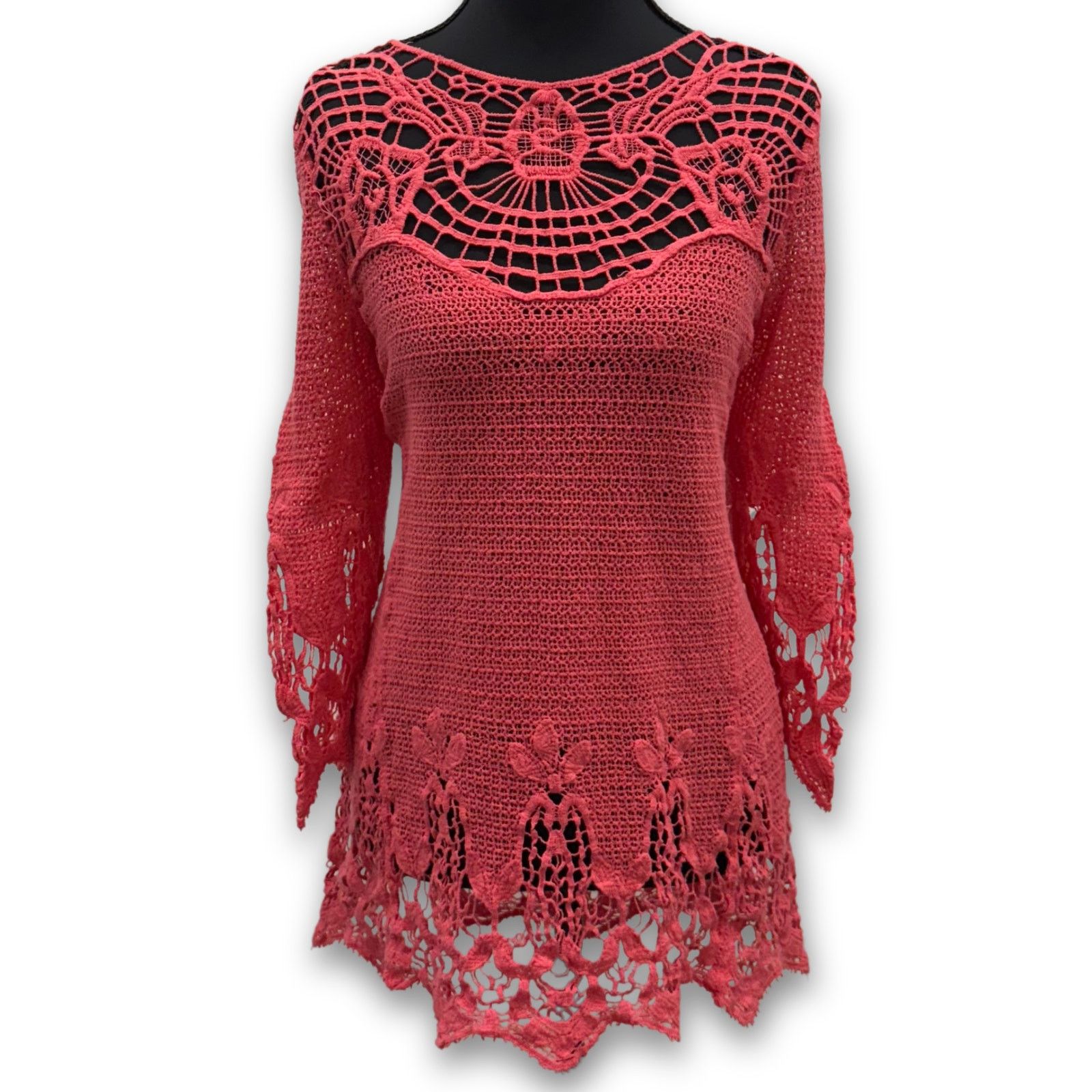 Vintage Vintage Knitted 3/4 Sleeve Blouse | Women's XL Size XL / US 12-14 / IT 48-50 - 1 Thumbnail