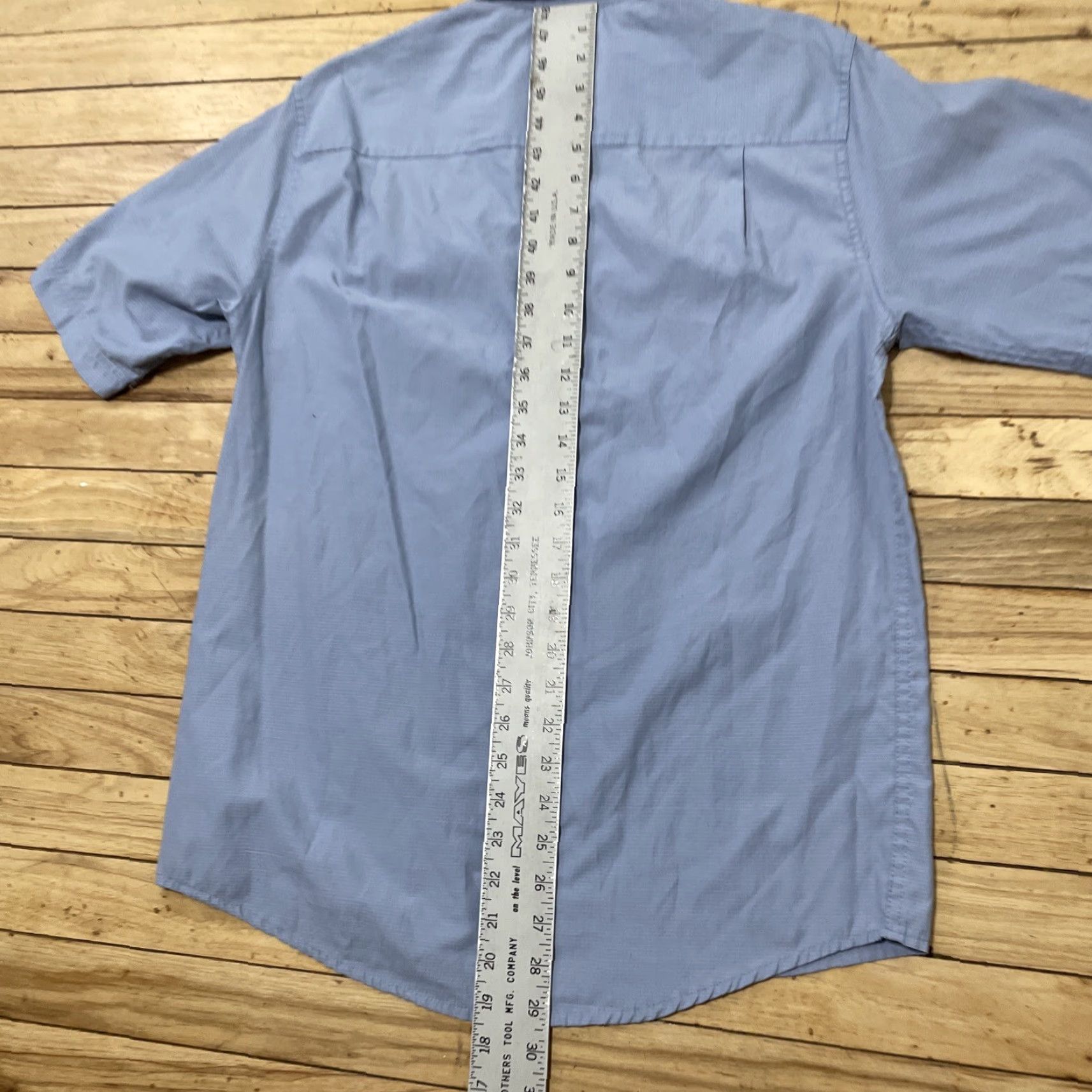Vintage G.H. Bass & Co. Hiking Shirt Mens S Light Blue Check Ripstop Button-Up Short Sleeve Casual Workwear Size US S / EU 44-46 / 1 - 5 Thumbnail