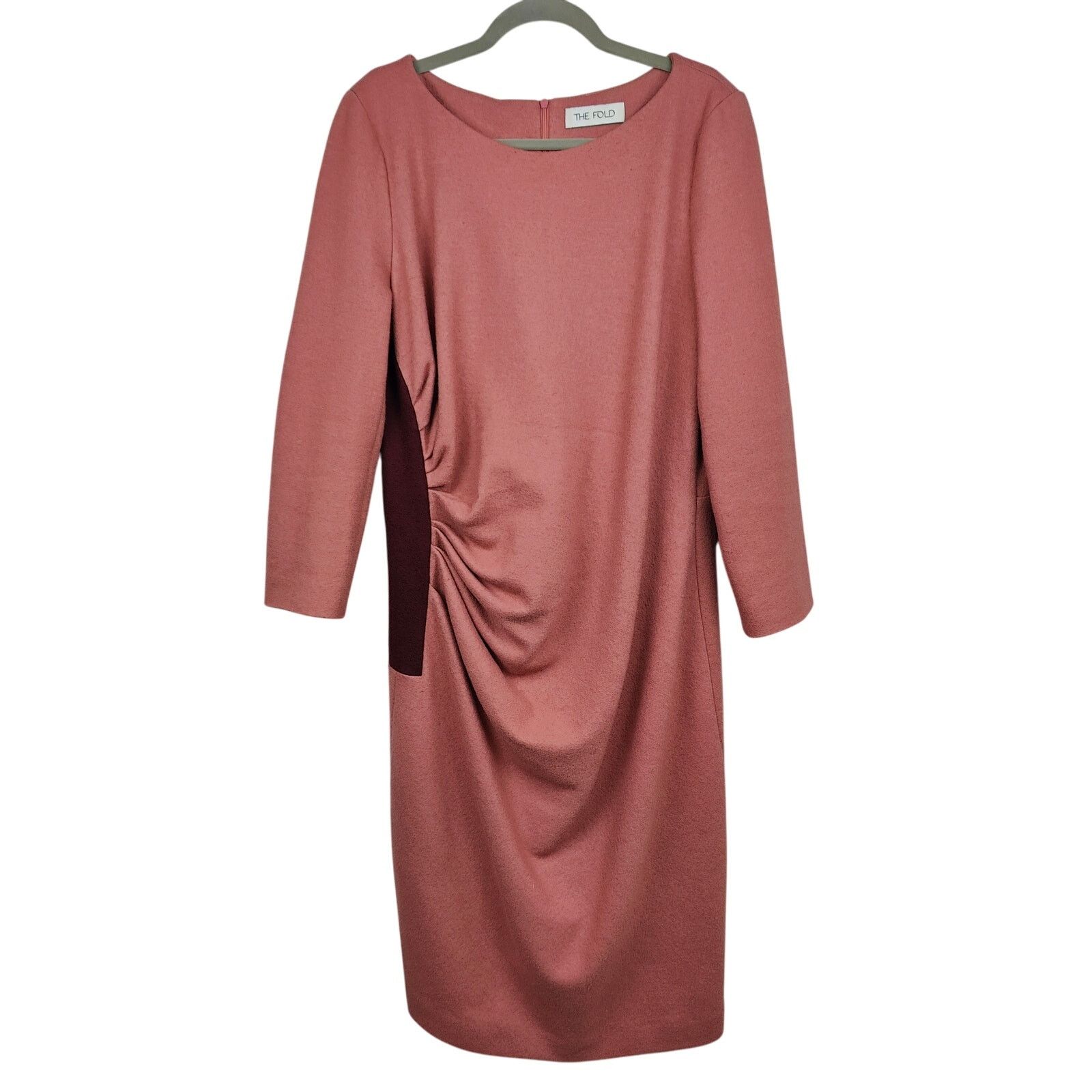 Other The Fold Evesham Dress Womens 12 Rose Pink Wool Size XL / US 12-14 / IT 48-50 - 1 Thumbnail