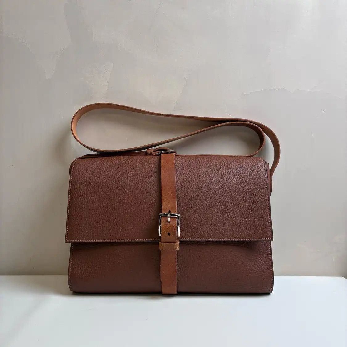 Hermes Hermes Etriviere Meeting brown cowhide leather crossbody bag silver hardware Size ONE SIZE - 1 Thumbnail
