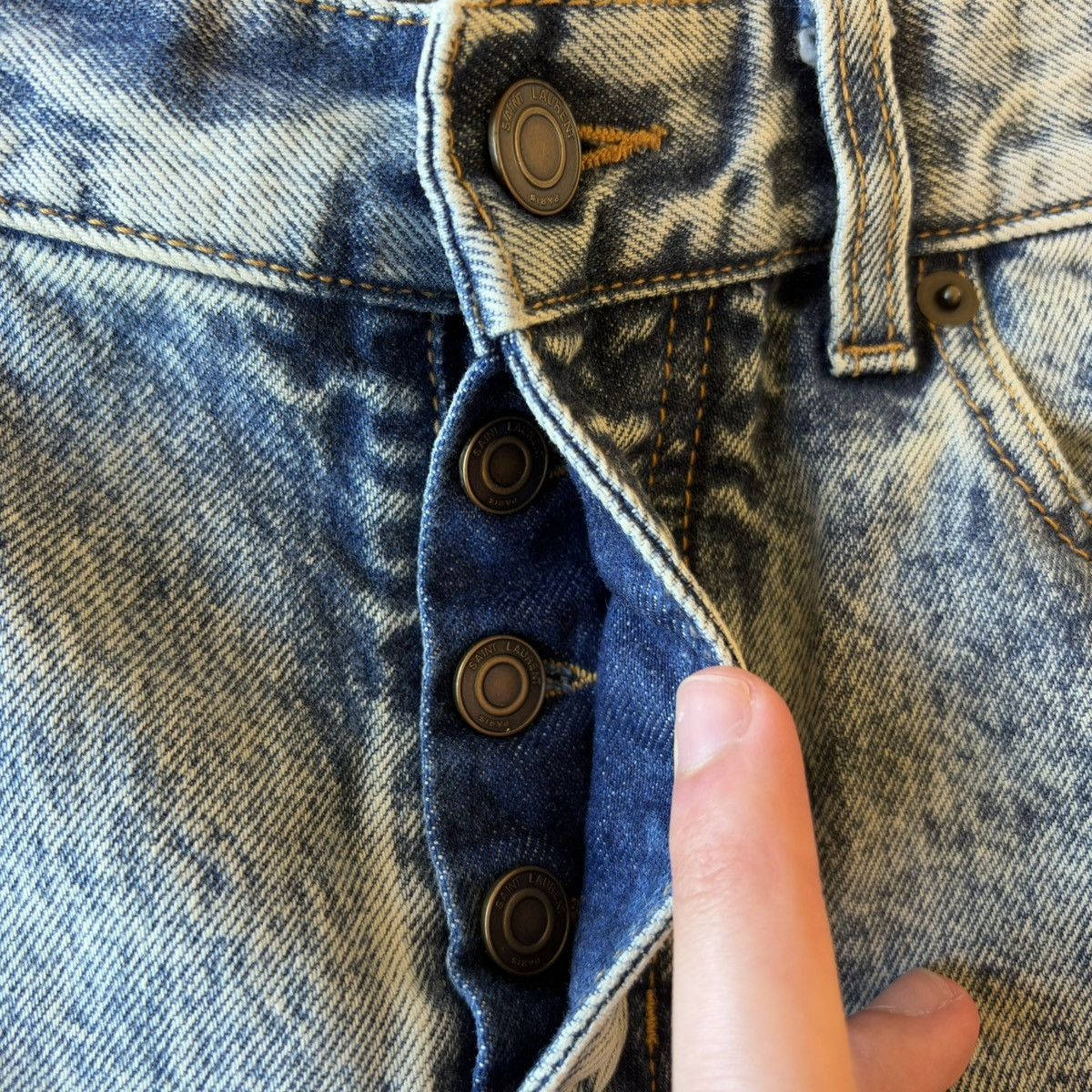 Yves Saint Laurent Yves Saint Laurent Blue Denim Jeans Size US 33 - 5 Thumbnail