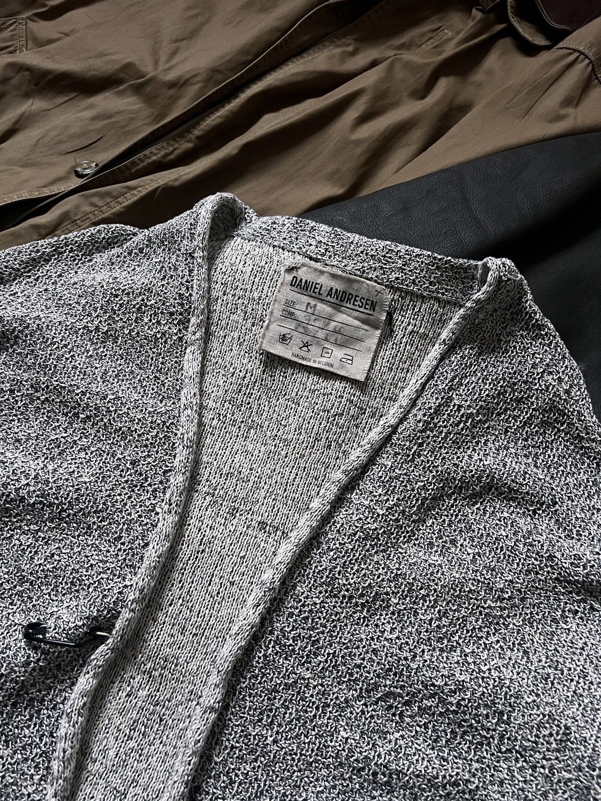 Daniel Andresen Daniel Andresen Grey Knitted Linen Cardigan With Pockets Size US M / EU 48-50 / 2 - 7 Thumbnail