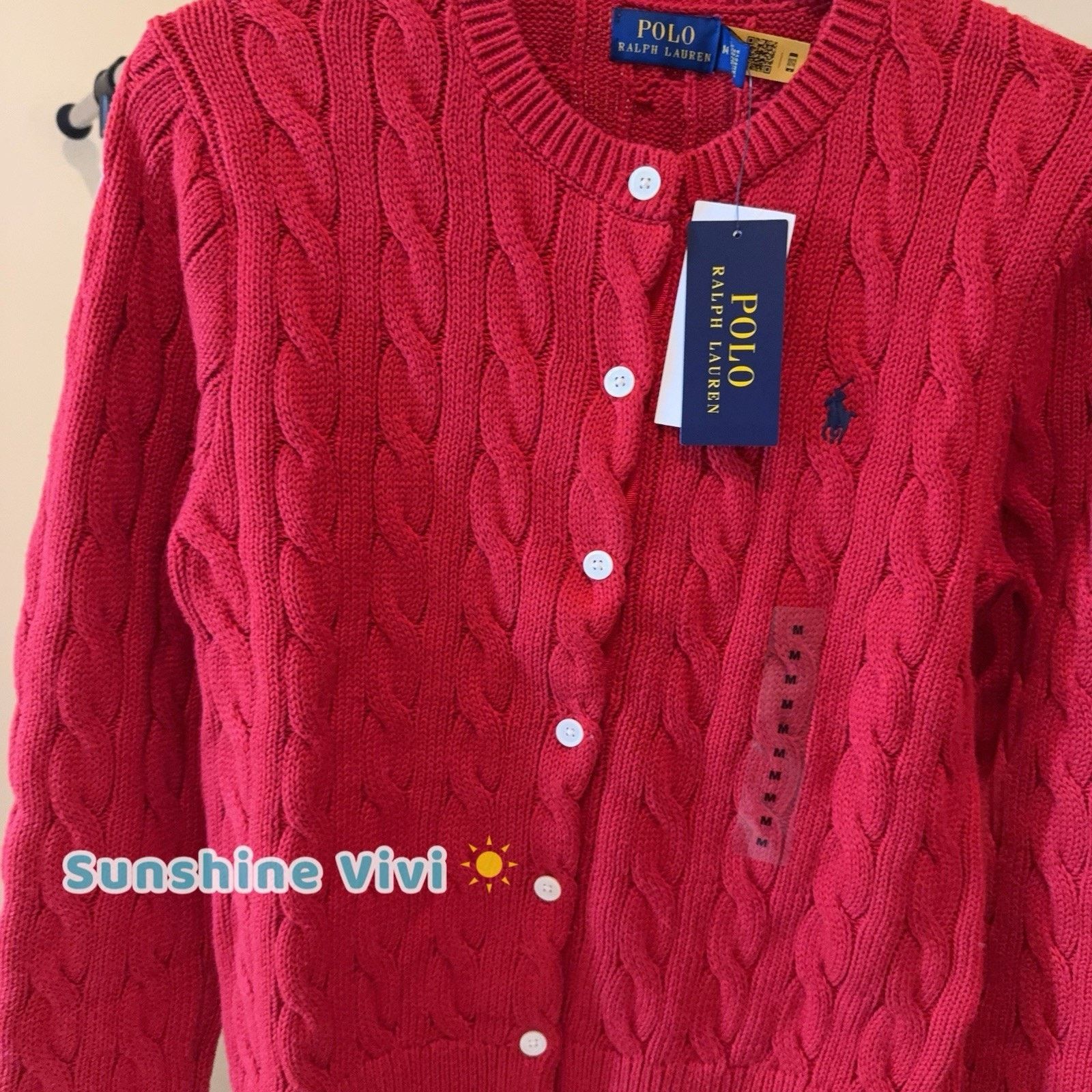 Ralph Lauren NEW Ralph Lauren woman Cotton Cable Knit Cardigan Sweater Size M / US 6-8 / IT 42-44 - 5 Thumbnail