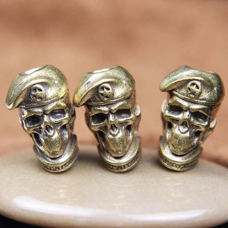 Handmade 3Pcs Skull Soldier Knife Beads Paracord Bead Zipper Umbrella Size ONE SIZE - 3 Thumbnail