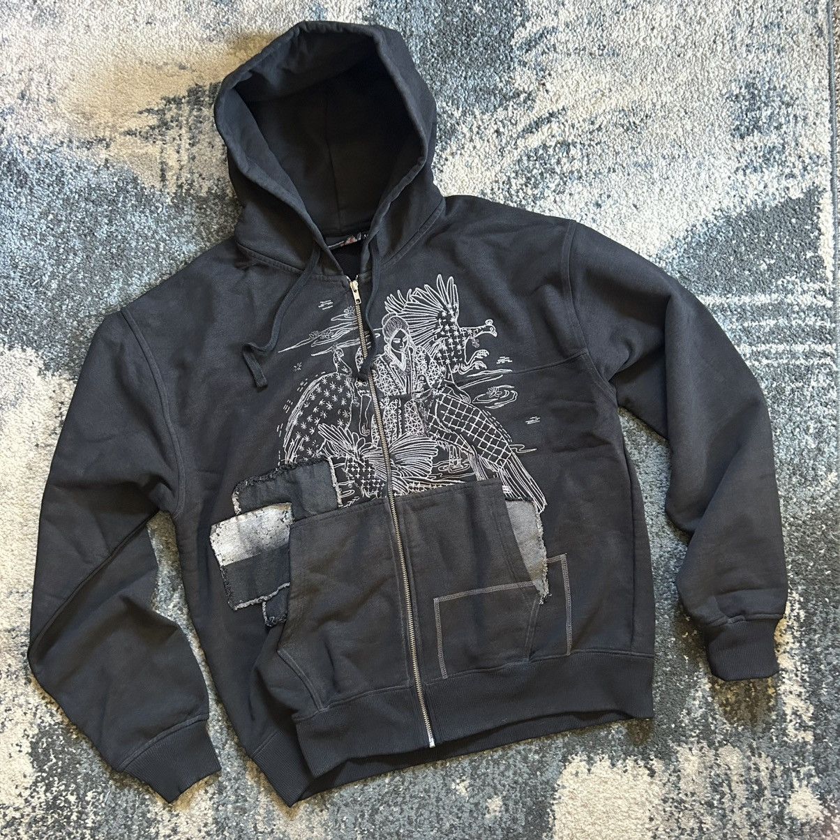 Derschutze BORO SASHiKO ZiP UP HOODiE SWEATSHiRT PATCHWORK Size US XXL / EU 58 / 5 - 1 Thumbnail