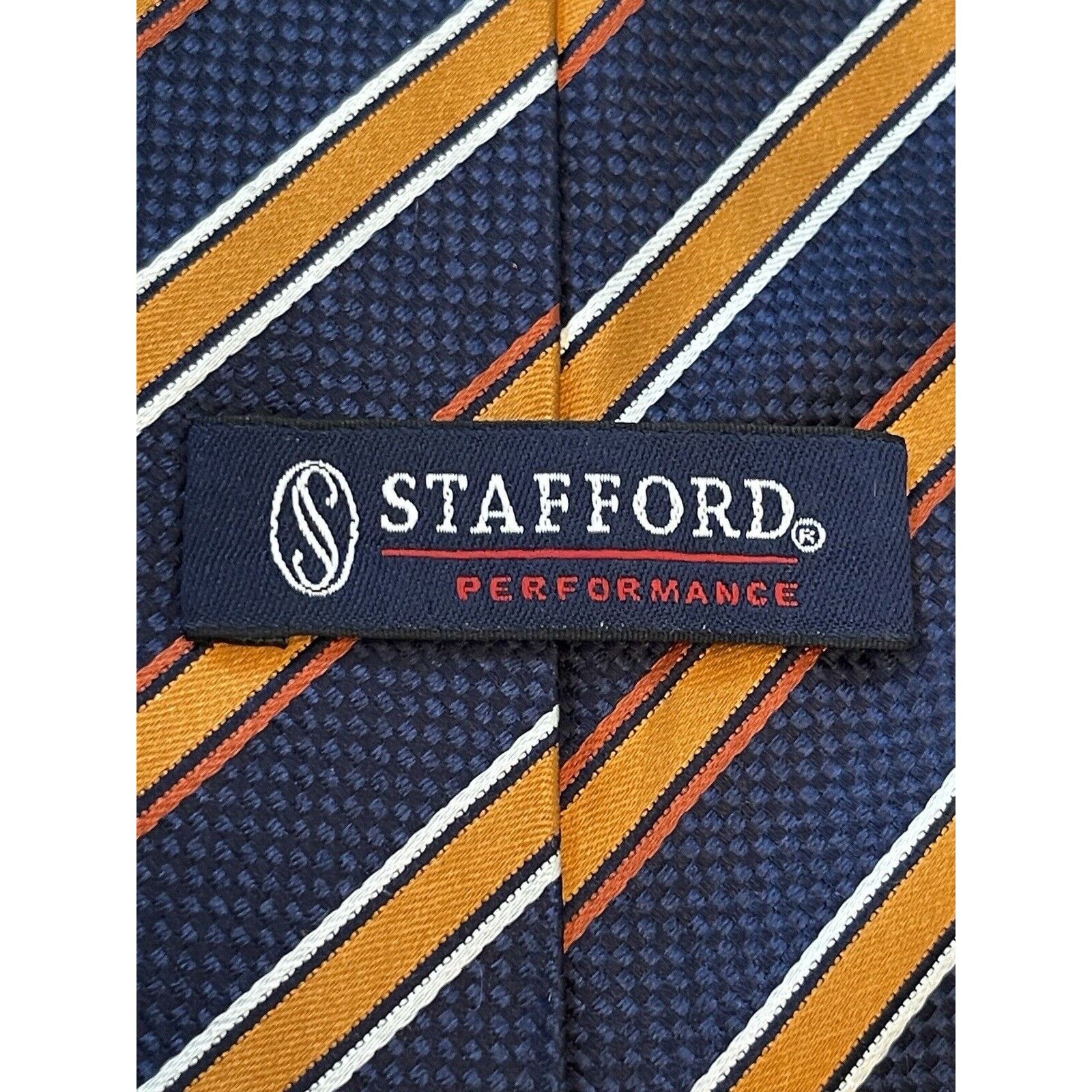 Stafford Stafford Blue Orange Hand Made 100% Silk Made In China Size ONE SIZE - 8 Thumbnail