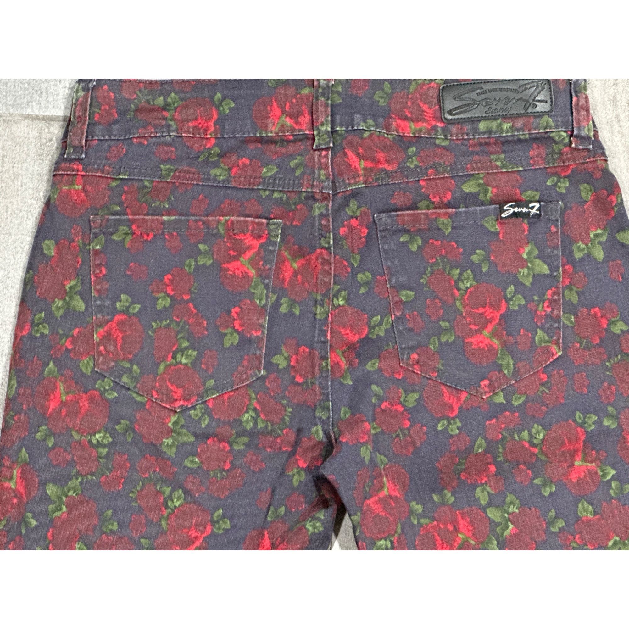 Seven 7 Seven7 Skinny Stretch Bold Floral Print Mid High Rise Jean Y Size 30" / US 8 / IT 44 - 3 Thumbnail