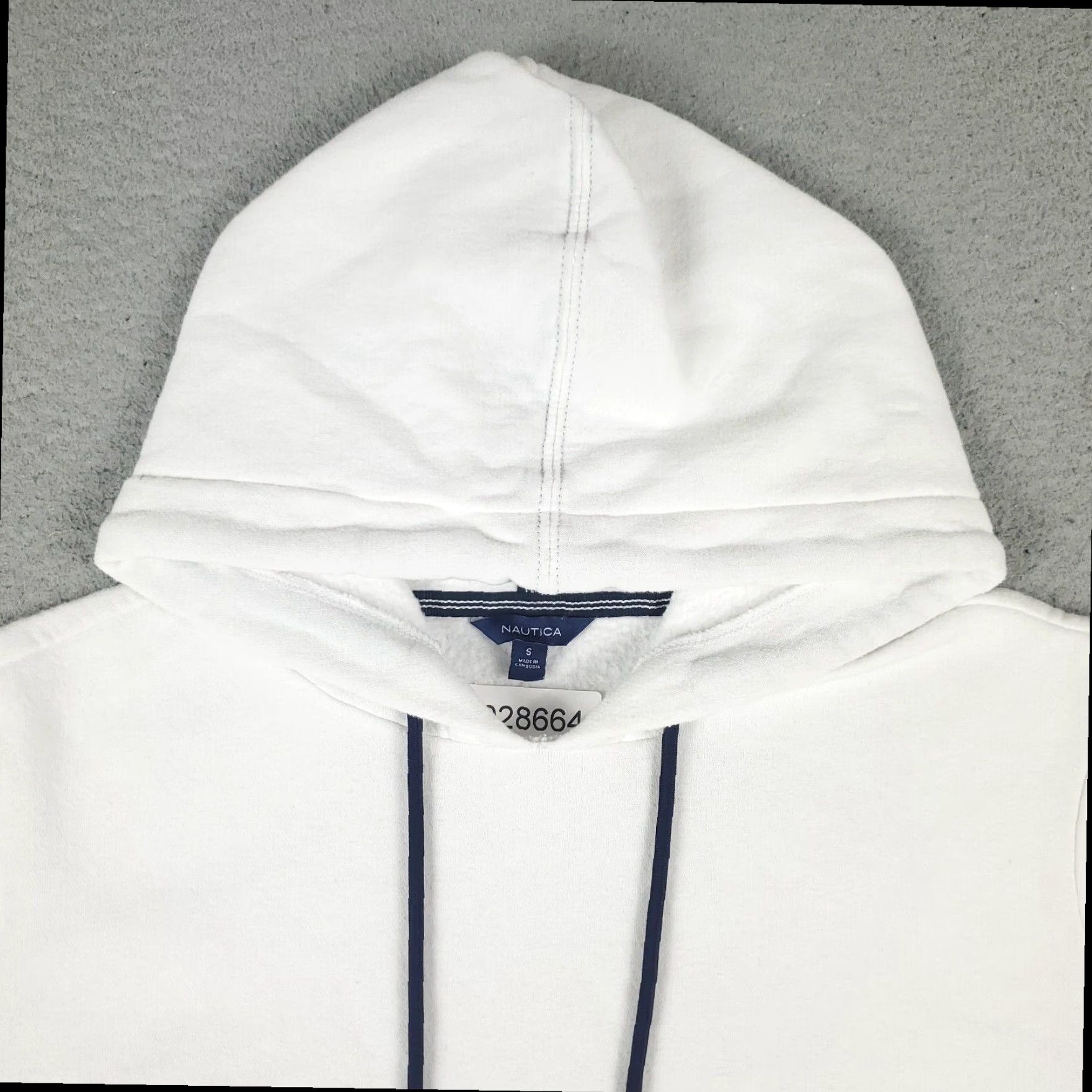 Nautica Nautica Hoodie Womens Small White Blue Pullover Sweatshirt Cotton Blend Fleece Ladies Size S / US 4 / IT 40 - 3 Thumbnail