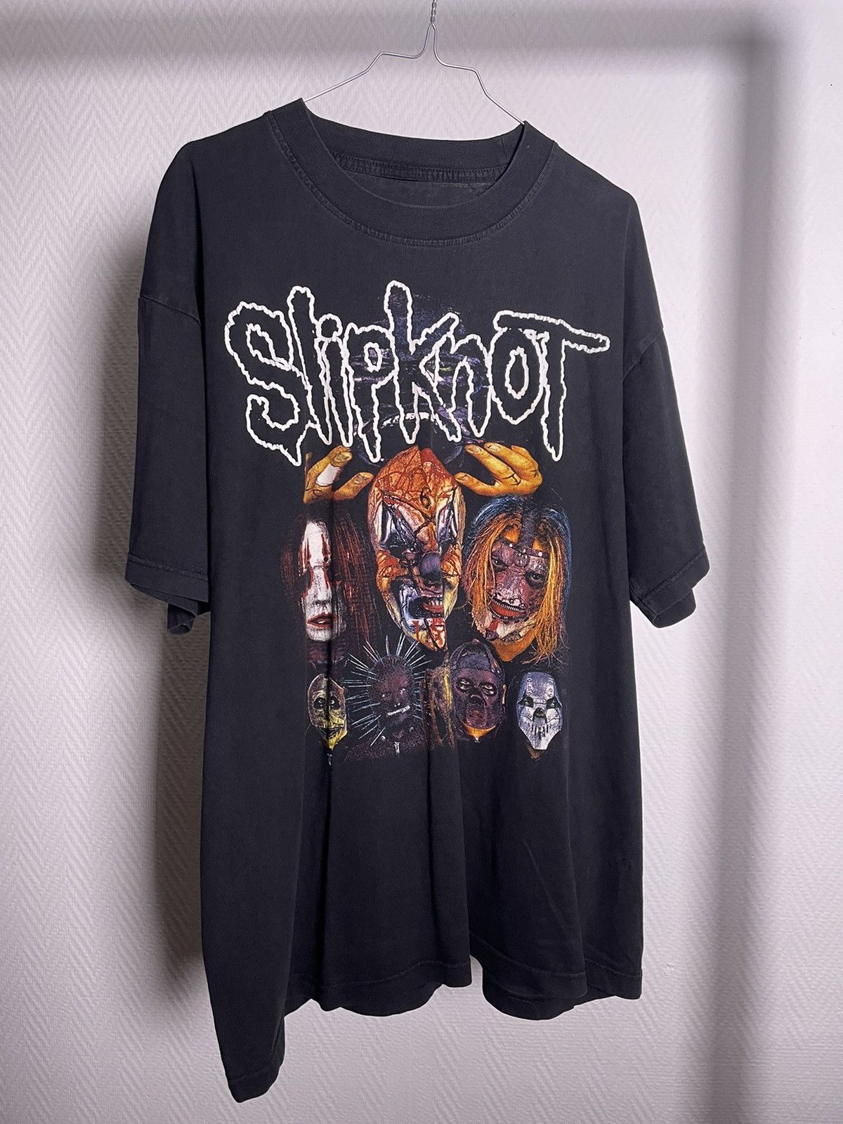 image of Band Tees x Slipknot 00’S Slipknot Masks Tee XL in Black, Men's