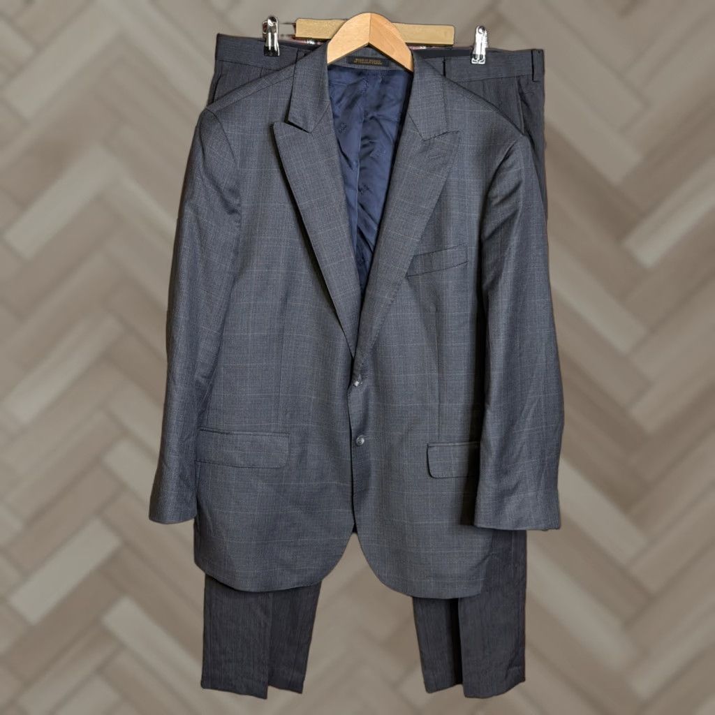 Jos. A. Bank Jos A Bank Reserve Suit Mens 44R Gray 2 Piece Wool Solid Notch Lapel 2-Button Single-Breasted 100% Wool Formal Business Wedding Size 44R - 1 Thumbnail