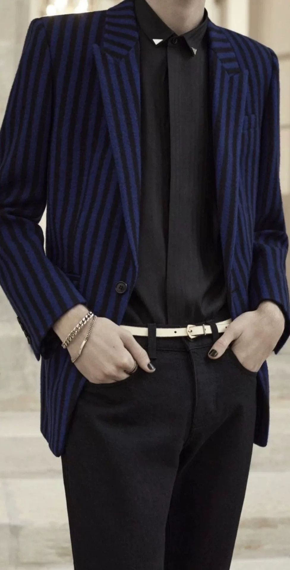 Saint Laurent Paris Saint Laurent Striped Wool Suit Size US S / EU 44-46 / 1 - 1 Thumbnail