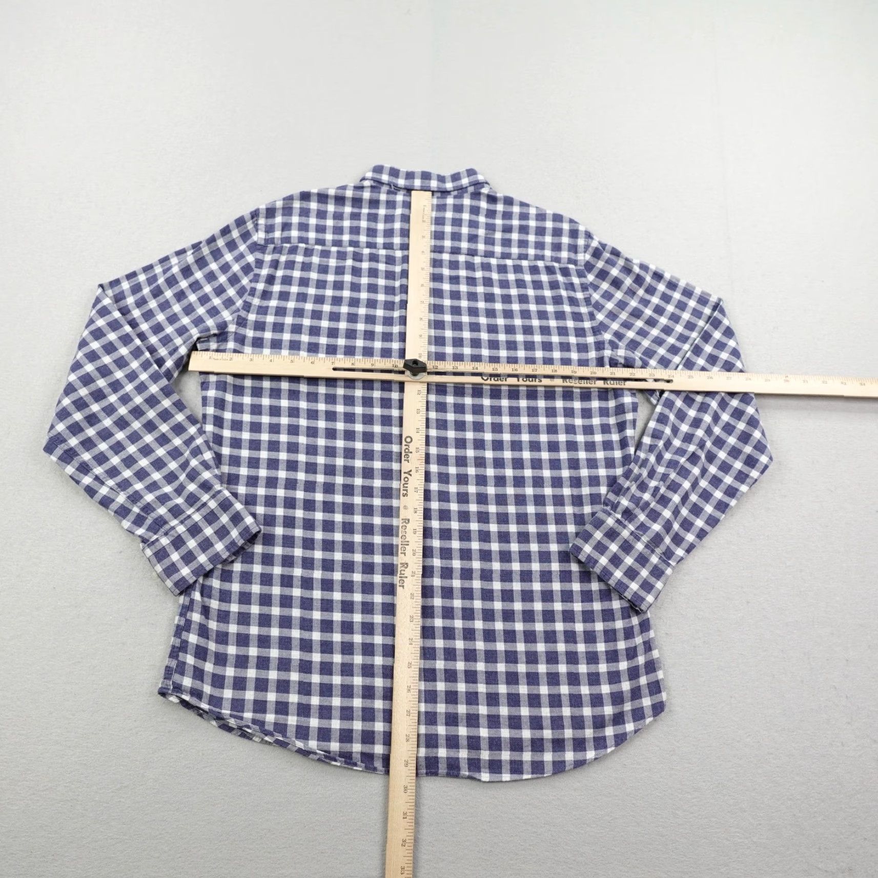 Massimo Dutti Massimo Dutti Shirt Men Large Blue White Plaid Flannel Button-Up Long Sleeve Button-Down Collar N/A Mens Size US L / EU 52-54 / 3 - 4 Thumbnail