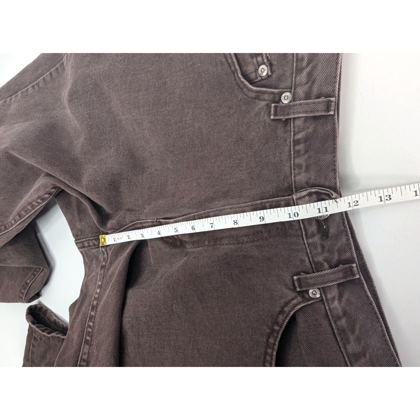 Lee VINTAGE Lee Riveted Brown Denim Mom Jeans Womens 14 Medium High Rise 100% Cotton 5-Pocket Style 90s Western Casual Shirt? Size 36" / US 14 / IT 50 - 6 Thumbnail