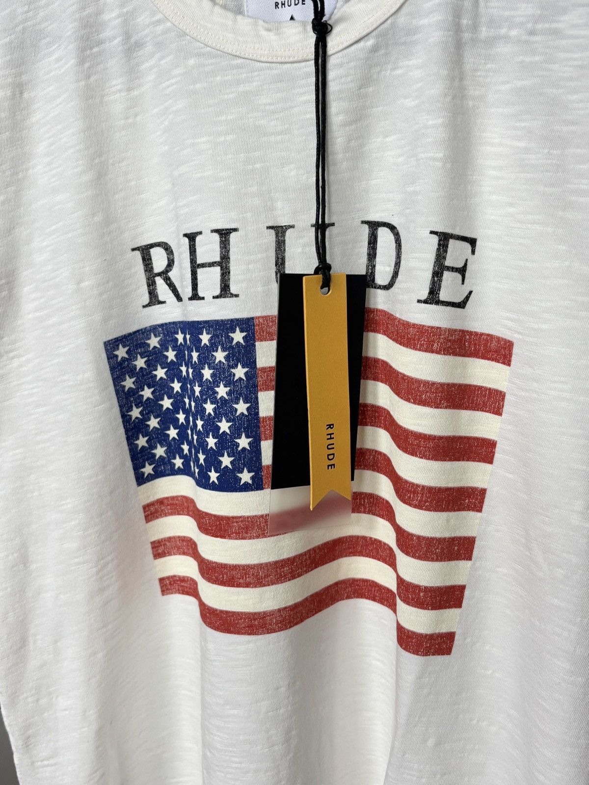 Rhude RHUDE | SLUB AMERICAN FLAG LOGO TEE Size US S / EU 44-46 / 1 - 2 Thumbnail