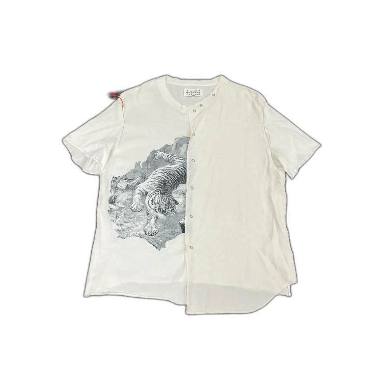 Maison Margiela Maison Margiela Short Sleeve Tiger Print Shirt Size US L / EU 52-54 / 3 - 1 Thumbnail