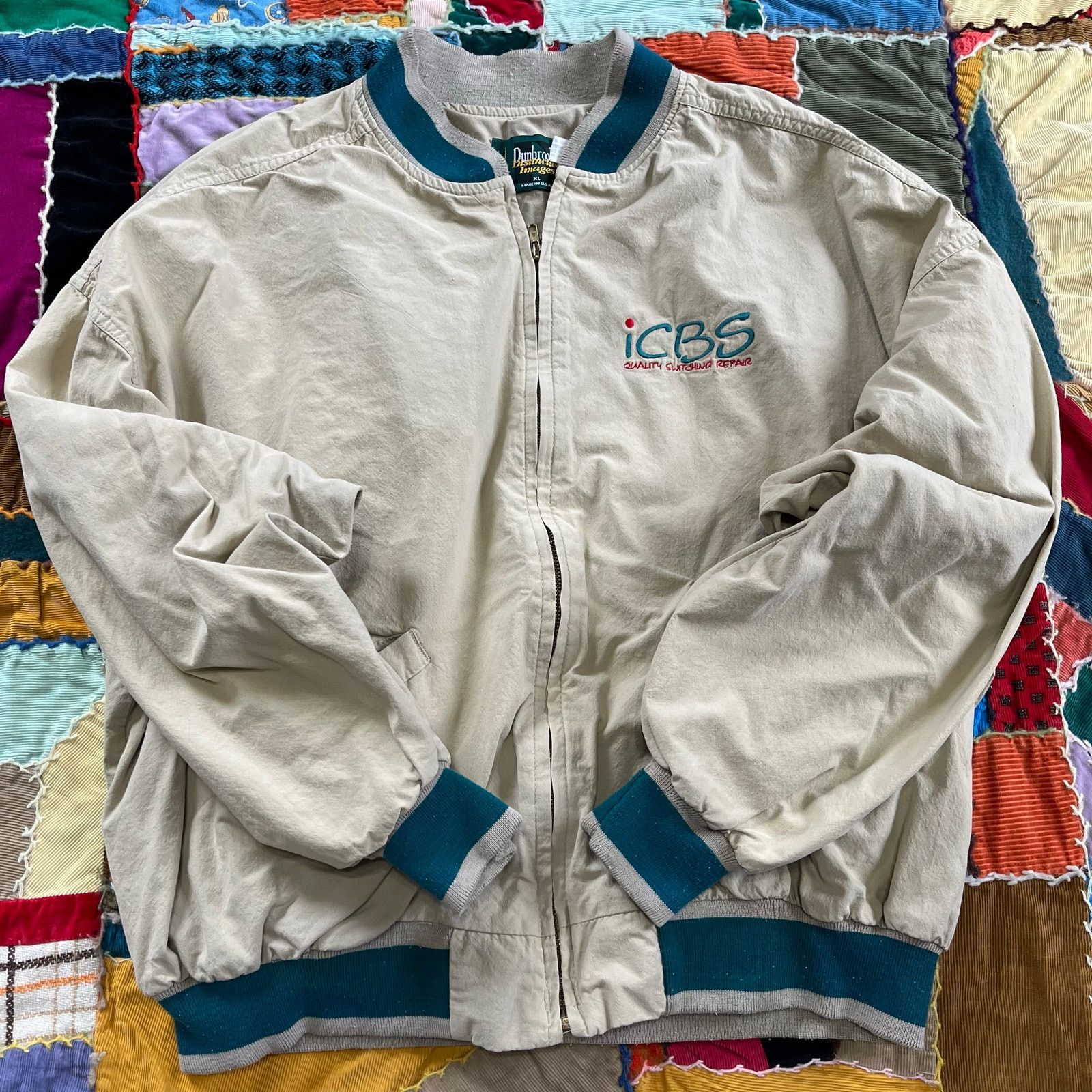 Dunbrooke Vintage Dunbrooke Turquoise Striped Collar Canvas Jacket XL Size US XL / EU 56 / 4 - 1 Thumbnail