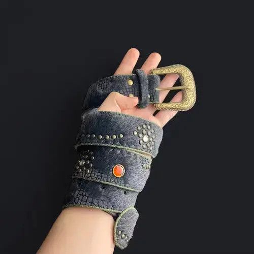 Japanese Brand Japanese Vintage Mohair Ornament Crystals Punk Belt Size ONE SIZE - 1 Thumbnail