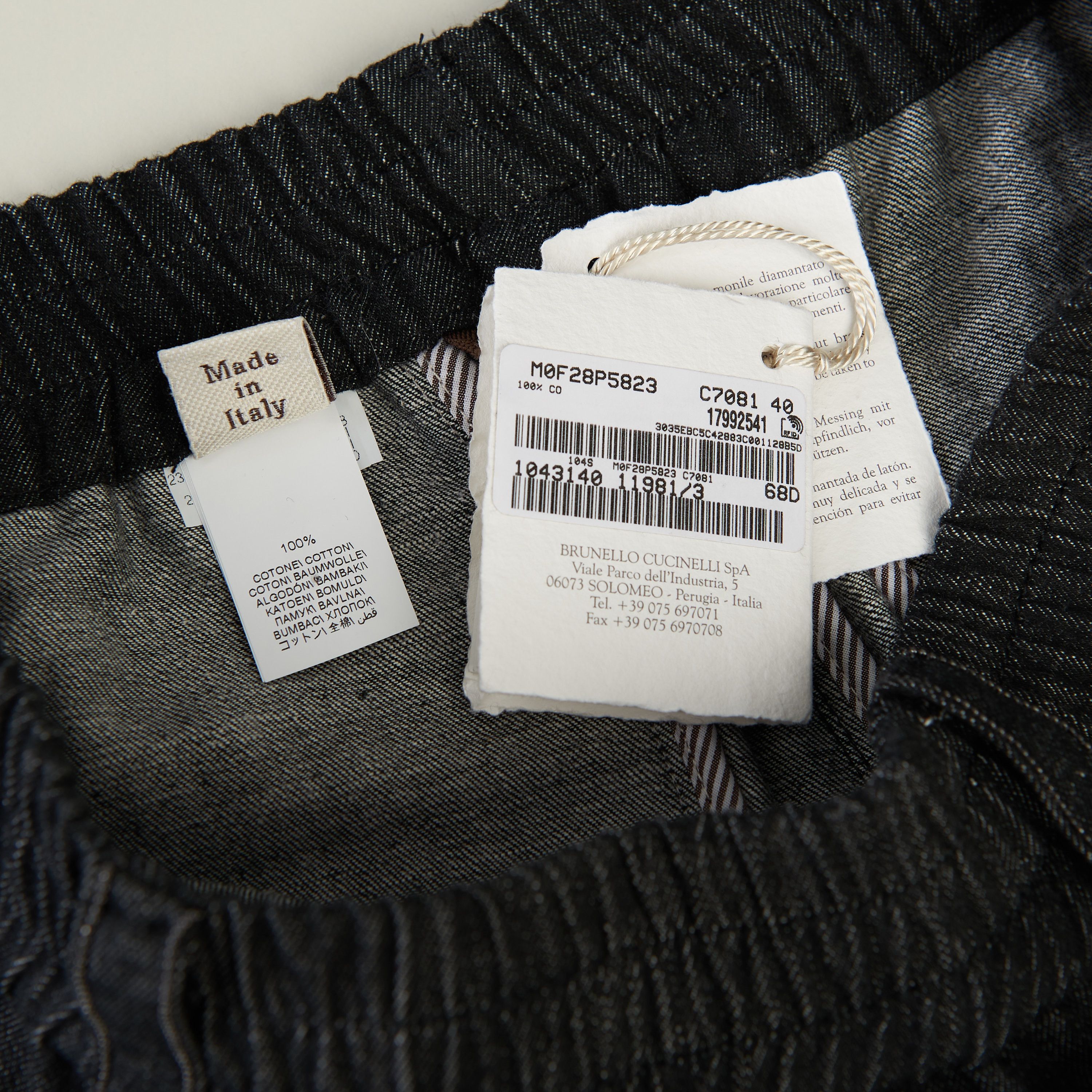 Brunello Cucinelli Black Dark Polished Denim Baggy Trousers Size 30" / US 8 / IT 44 - 9 Thumbnail