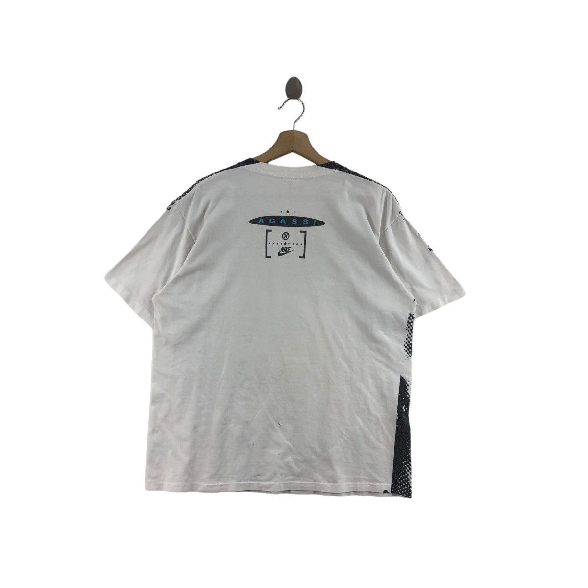 Nike × Vintage Pick!! Vtg 90's NIKE ANDRE AGASSI Grey Tag Tee Tshirt Size US M / EU 48-50 / 2 - 2 Thumbnail