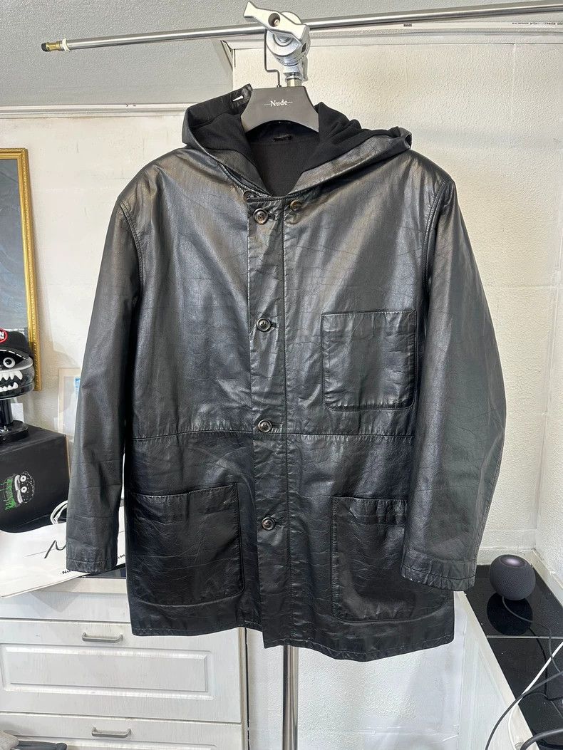 Yohji Yamamoto yohji yamamoto Leather Parka coat 2502-Nextarrow Size US M / EU 48-50 / 2 - 1 Thumbnail