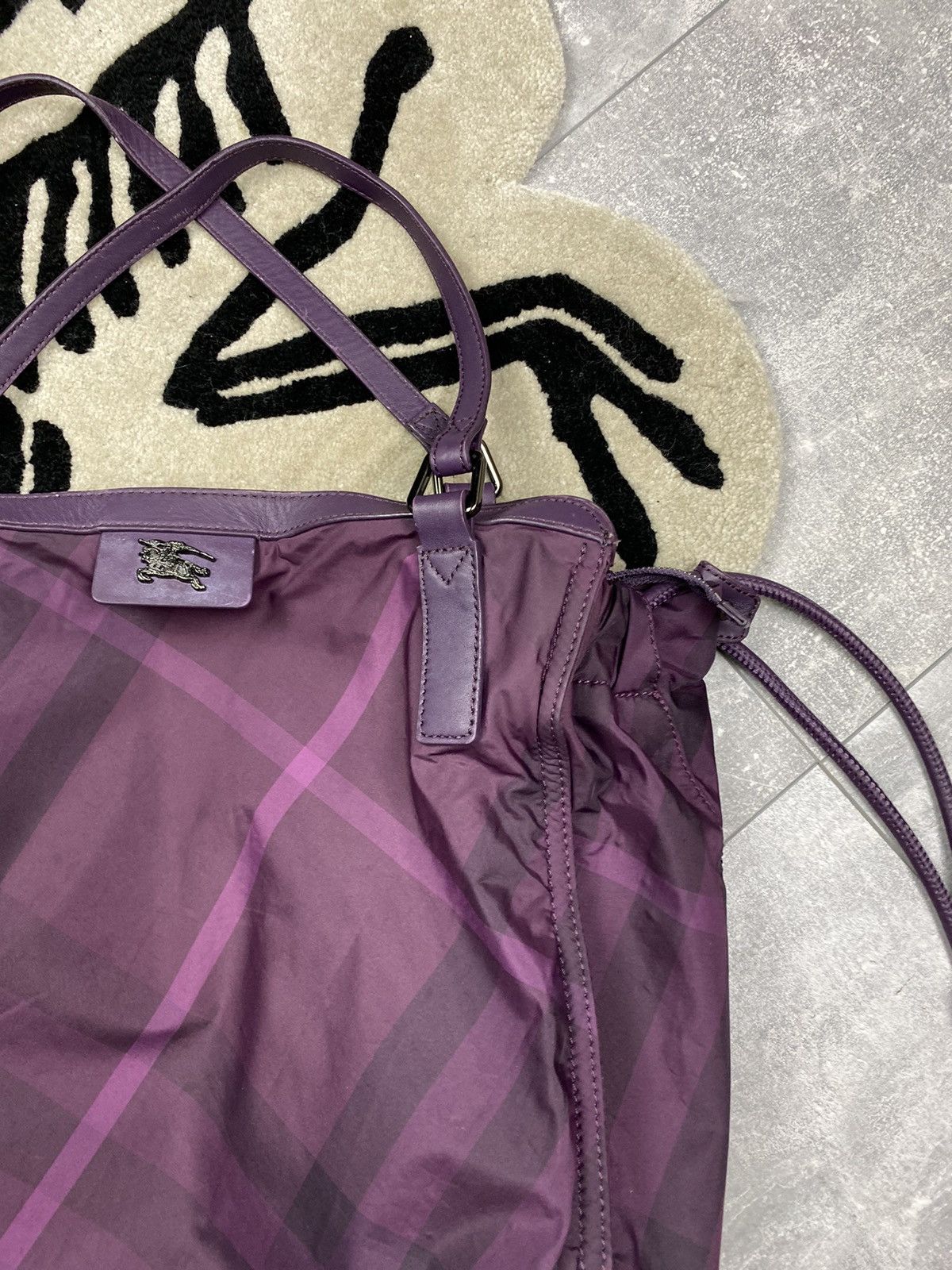 Burberry Burberry Nova Check Purple Nylon Tote Bag Size ONE SIZE - 2 Thumbnail