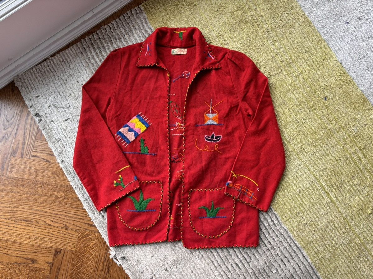 Vintage 1940s Mexican Wool Jacket 1950s Vintage Embroidered By Mikes Size M / US 6-8 / IT 42-44 - 15 Thumbnail